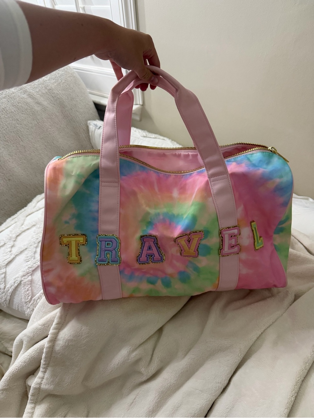 Stoney Clover Lane Pink Tie-Dye TRAVEL Duffel